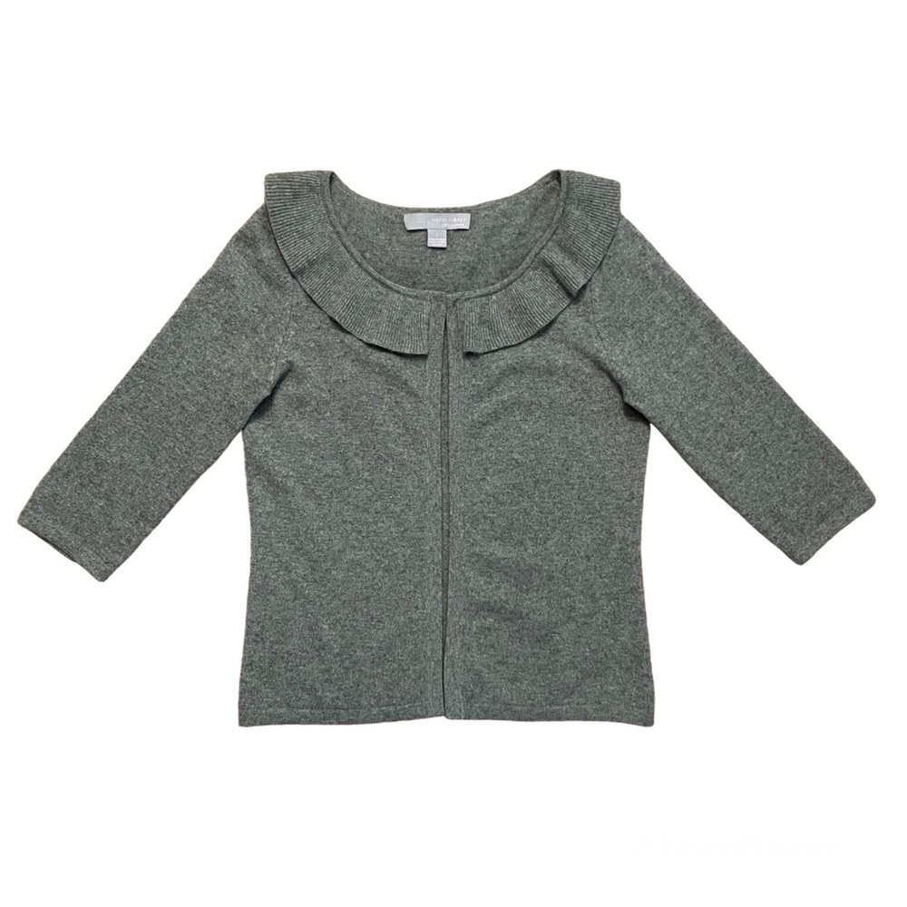 Sophia Milano gray cashmere cardigan sweater size L